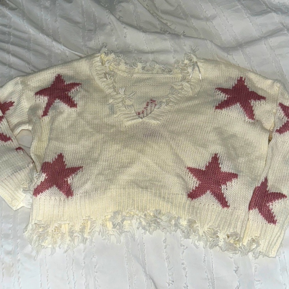 Cream star sweater